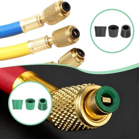 100pcs HVAC 1/4" Quick Coupler Charging Gaskets Rubber Gasket Fit for Air Conditioning Refrigeration Charging Hose O-Ring Rubber Seals Gaskets with Valve Core Remover Tool in Kuwait