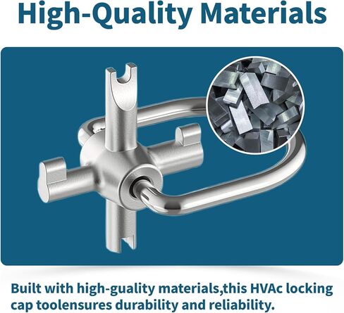 HVAC Tools, Locking Cap Key for 【410A & R22 Refrigerant Safety Caps】, Universal 4-in-1 HVAC Tool, Used for Installation & Repair, Tamper-Resistant (4 Bits) in Saudi Arabia