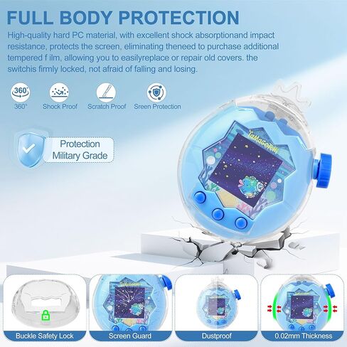 for Tamagotchi Paradise Clear Case and Replacement Lid Set, Ideal for DIY Fans, Collectors and Display, for Paradise Tamagotchi Accessories, with Lanyard (No Device/Film) in Kuwait