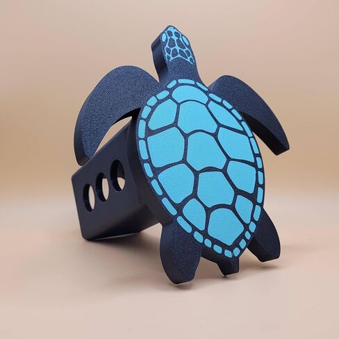 3D Printed Sea Turtle Trailer Hitch Cover, 2 Inch Receiver, Black and Turquoise in Saudi Arabia