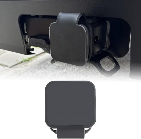 2'' Trailer Hitch Cover, Dust Proof Rubber Truck Receiver Tube Plug Insert, Square Mouth Tow Receiver Hitch Cap, Universal Vehicle Exterior Accessories for Most Cars Trucks SUVs (Black-1PC) in Saudi Arabia