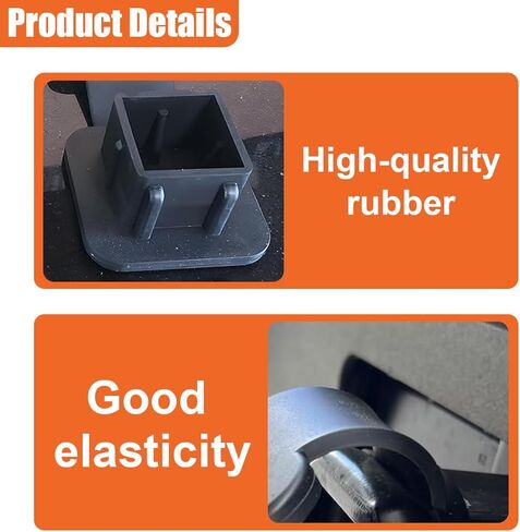 2'' Trailer Hitch Cover, Dust Proof Rubber Truck Receiver Tube Plug Insert, Square Mouth Tow Receiver Hitch Cap, Universal Vehicle Exterior Accessories for Most Cars Trucks SUVs (Black-1PC) in Saudi Arabia