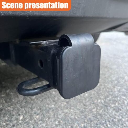 2'' Trailer Hitch Cover, Dust Proof Rubber Truck Receiver Tube Plug Insert, Square Mouth Tow Receiver Hitch Cap, Universal Vehicle Exterior Accessories for Most Cars Trucks SUVs (Black-1PC) in Saudi Arabia