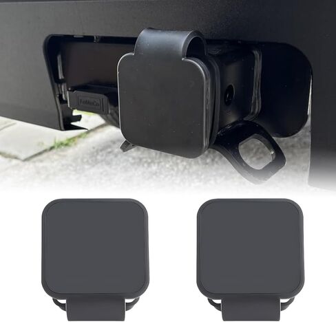 2'' Trailer Hitch Cover, Dust Proof Rubber Truck Receiver Tube Plug Insert, Square Mouth Tow Receiver Hitch Cap, Universal Vehicle Exterior Accessories for Most Cars Trucks SUVs (Black-1PC) in Saudi Arabia