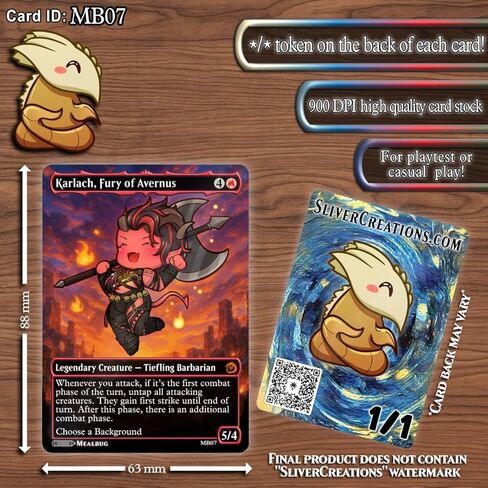 Magic The Gathering [Chibi Karlach Proxy] BG3 Fan Art بواسطة Mealbug in Saudi Arabia