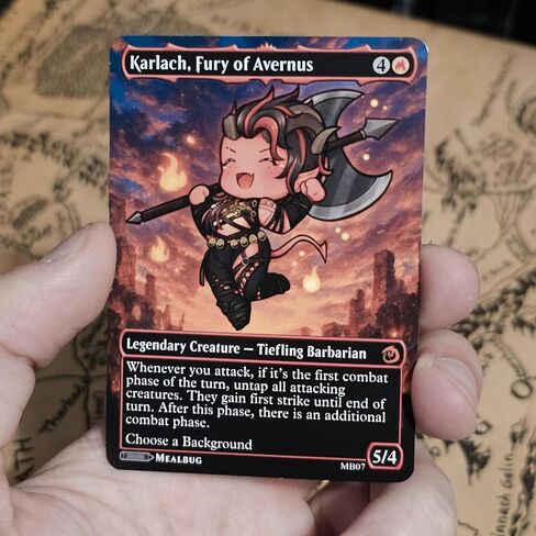 Magic The Gathering [Chibi Karlach Proxy] BG3 Fan Art بواسطة Mealbug in Saudi Arabia