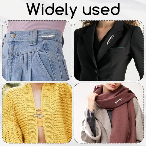 4 PCS Pearl Safety Brooch Pins for Clothes, Pearl Brooch Pins Decorative Safety Pin Pants Clips Silver Pearls Shawl Pin for Women Sweater Scarves Shirt Dress Hat Accessories Waist Extender in Saudi Arabia