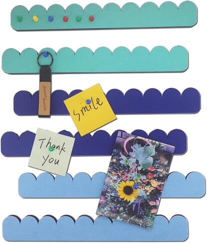 شريط لوح نشرات اللباد بسمك 0.5 بوصة شريط لوحة دبوس ذاتي اللصق بطول 13 بوصة مع 15 دبوس دفع و5 قضبان فيروزية in Kuwait