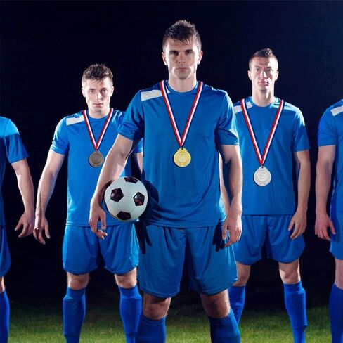 12PC Award Medals of 3 Set Metal Style Winner with Neck Ribbon 1.46 Diameter (Gold, Silver, Bronze) in Saudi Arabia