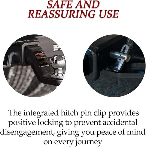 BESULEN Trailer Hitch Pin & Clip with Grooved Head, 5/8-Inch Diameter Heavy Duty Steel Trailer Hitch Locking Pin for Towing, Auto Accessories, Suitable for 2 or 2-1/2-Inch Receiver (Black) in Saudi Arabia