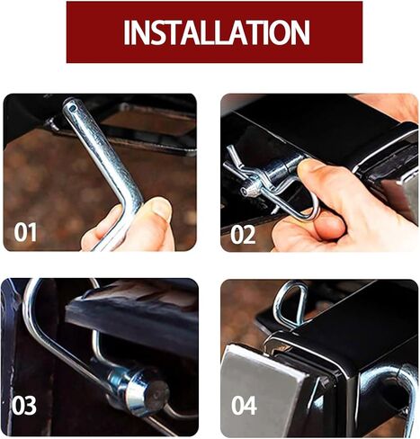 BESULEN Trailer Hitch Pin & Clip with Grooved Head, 5/8-Inch Diameter Heavy Duty Steel Trailer Hitch Locking Pin for Towing, Auto Accessories, Suitable for 2 or 2-1/2-Inch Receiver (Black) in Saudi Arabia
