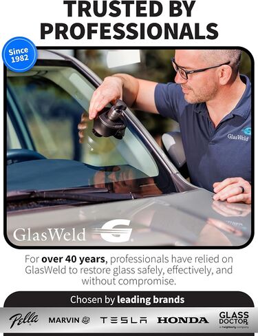 GlasWeld Windshield Repair - Professional Liquid Glass Repair Resin - Ideal for Rock Chips and Crack Damage - Premium Results - All Weather Clear in Saudi Arabia