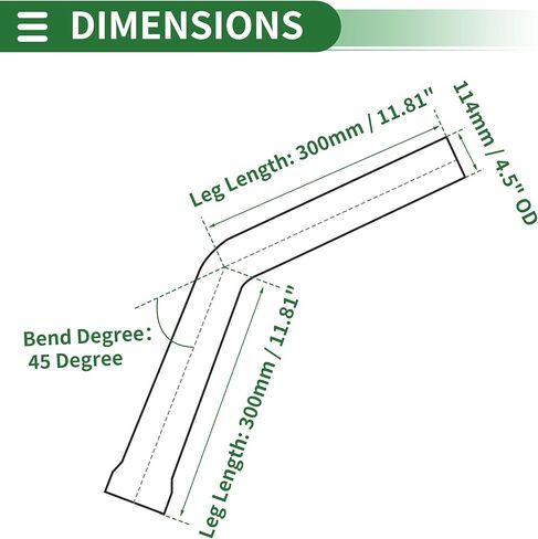 Motoforti 3.15 "OD 45 درجة مغزل أنبوب عادم السيارة ماسورة عادم مغزل بيند DIY أنابيب مخصصة 11.81" طول الساق T304 درجة فضية من الفولاذ المقاوم للصدأ in Saudi Arabia