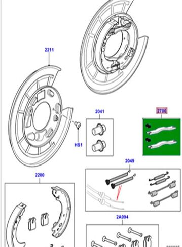 GENUINE PARKING BRAKE SHOES ROD COMPATIBLE WITH LAND ROVER LR4 10-11 LR3 RANGE ROVER SPORT 05-09 10-11 NEW SXR500010 in Saudi Arabia