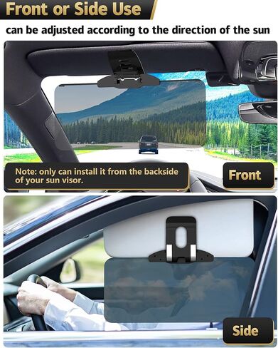 Sun Visor Extender for Car, UV400 Polarized Car Visor Extender Sun Blocker, Safe Driving Extension for Anti-Glare, UV Ray, Stray Light, Universal for Sedan/Van/SUV (1 Pack) in Kuwait