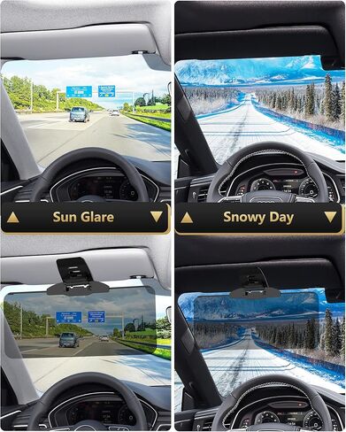 Sun Visor Extender for Car, UV400 Polarized Car Visor Extender Sun Blocker, Safe Driving Extension for Anti-Glare, UV Ray, Stray Light, Universal for Sedan/Van/SUV (1 Pack) in Kuwait