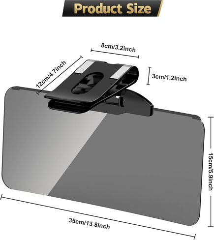 Sun Visor Extender for Car, UV400 Polarized Car Visor Extender Sun Blocker, Safe Driving Extension for Anti-Glare, UV Ray, Stray Light, Universal for Sedan/Van/SUV (1 Pack) in Kuwait