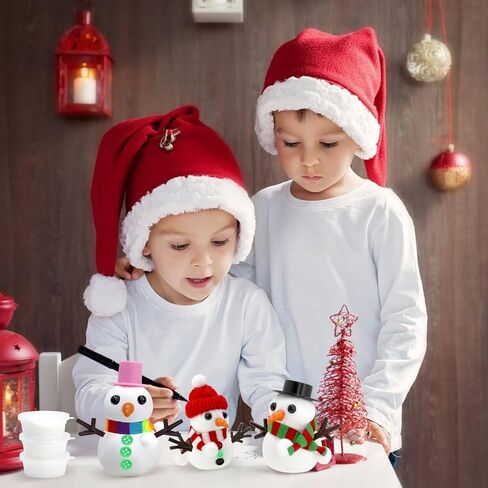 Tuzuaol 12 Pack Snowman Making Kit for Kids, Build a Snow Man Craft Kits for Girls, Boys, Christmas DIY Crafts Stocking Stuffers for Kids, Xmas Gift Activities Party Supplies in Saudi Arabia