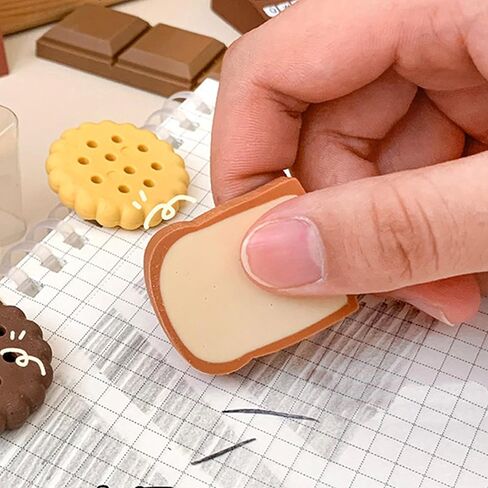 4 Pieces Cute Toast Bread Shape Eraser Fun Stationery Cute Food Pencil Eraser BLC391-03 in Saudi Arabia
