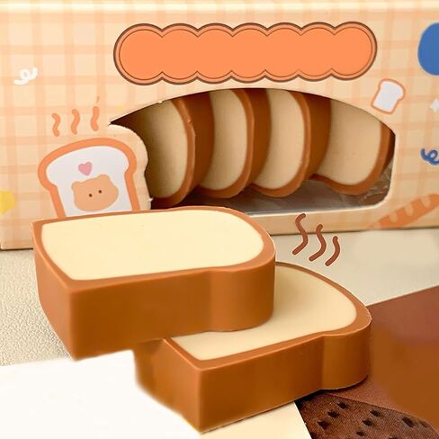 4 Pieces Cute Toast Bread Shape Eraser Fun Stationery Cute Food Pencil Eraser BLC391-03 in Saudi Arabia