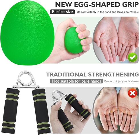 Peradix Hand Grip Strength Trainer, Stress Relief Ball for Adults and Kids, Wrist Rehab Therapy Hand Grip Equipment Ball Squishy Tools - Set of 3 Finger Resistance Exercise Squeezer in Kuwait