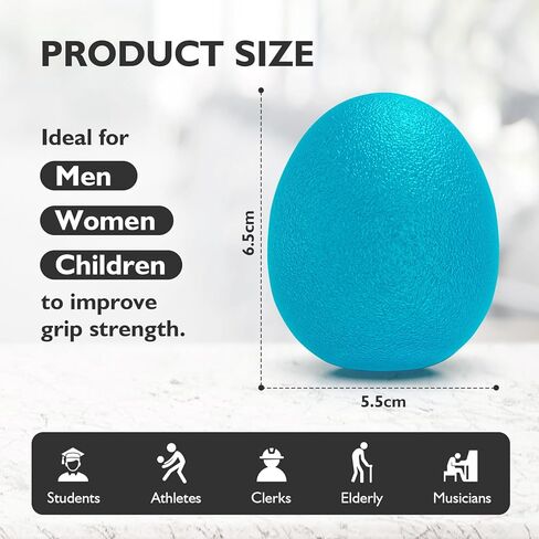 Peradix Hand Grip Strength Trainer, Stress Relief Ball for Adults and Kids, Wrist Rehab Therapy Hand Grip Equipment Ball Squishy Tools - Set of 3 Finger Resistance Exercise Squeezer in Kuwait