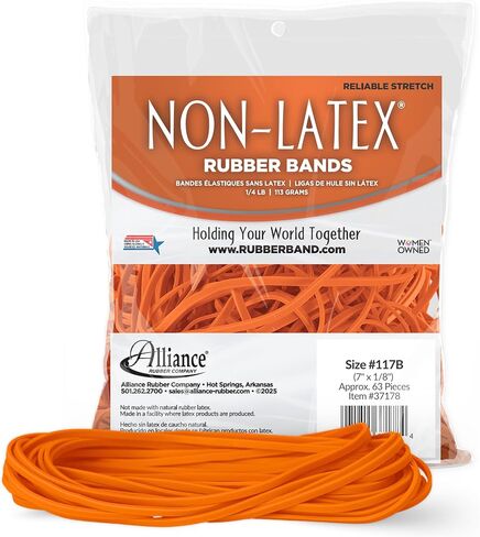 Alliance Rubber Non-Latex Rubber Bands - Size #33, Orange, 720/BX (37336) in Kuwait