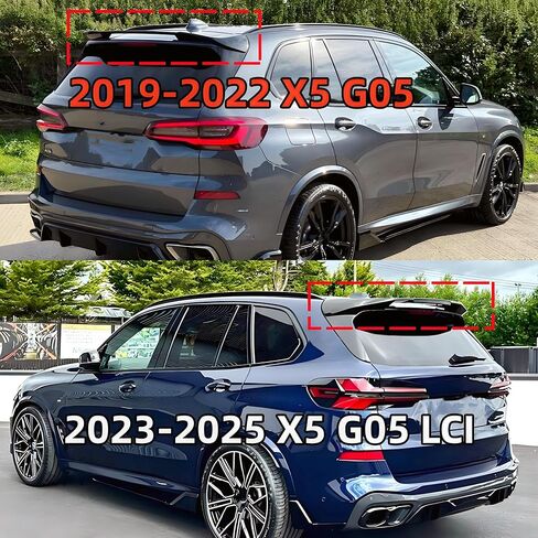 STSEV01 جناح سقف خلفي مناسب لسيارات BMW X5 G05/ G05 LCI/ M50i/ M60i 2019-2025، ملحقات خارجية للشفاه على شكل باب خلفي أسود لامع in Kuwait