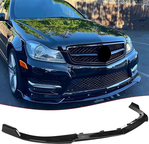 جناح ممتص الصدمات الأمامي متوافق مع مرسيدس C-Class C250/ C300/ C350/ C204/ W204 2011-2014 (الموديلات الرياضية فقط)، ملحقات خارجية لمجموعة هيكل الذقن الهوائية 3 قطع باللون الأسود اللامع in Saudi Arabia