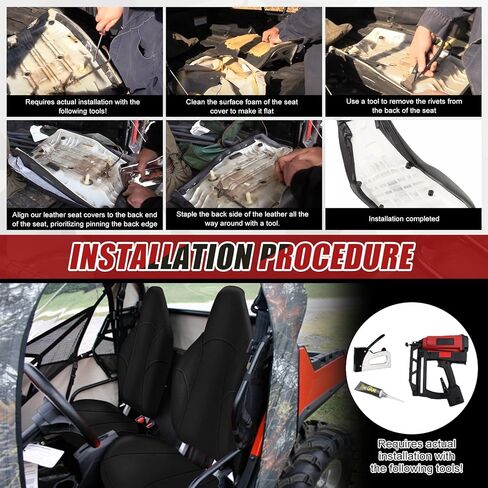 قطعتان من غطاء المقعد الجلدي البديل لبولاريس RZR 570 2012-2018، بولاريس RZR 800 2008-2014، بولاريس RZR 900 2011-2014 in Kuwait