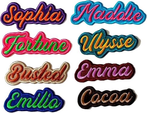 LULLBABYMALL Custom Embroidered Name Patches, Name Tags Patches, Custom Name Patch Iron on, Sew on, Hook and Loop, Name Patch for Uniform, Backpack, Christmas, Easter Basket, Wedding, School in Saudi Arabia