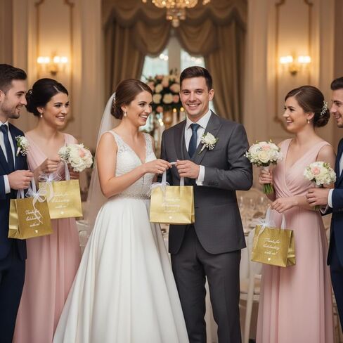 Amylove 36 Pcs Thanks for Celebrating with Us Rose Gold Gift Bags Set Reusable Non Woven Small Party Favor Bags Glossy Tote Birthday Goodie Bags with 8 Roll Bow Ribbon for Wedding Birthday in Saudi Arabia