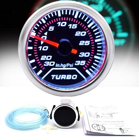 AUTOXBERT 2 ''/52 مللي متر توربو دفعة قياس الضغط 0-30In.Hg/ 0-35PSI مصباح ليد مقياس التخلخل العالمي ل 12 فولت in Kuwait