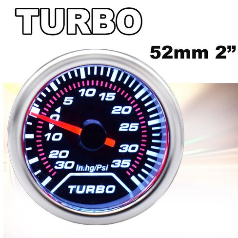 AUTOXBERT 2 ''/52 مللي متر توربو دفعة قياس الضغط 0-30In.Hg/ 0-35PSI مصباح ليد مقياس التخلخل العالمي ل 12 فولت in Kuwait
