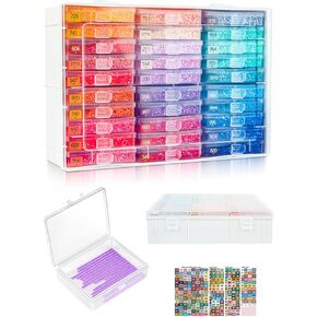 Diamond Painting Trays with Lids and Diamond Art Storage, 30PCS Diamond Art Accessories with Storage Containers, 2-in-1 Drill Storage and Line-Up Tool, 1 Pack 5D Diamond Painting Tools for Beads in Saudi Arabia