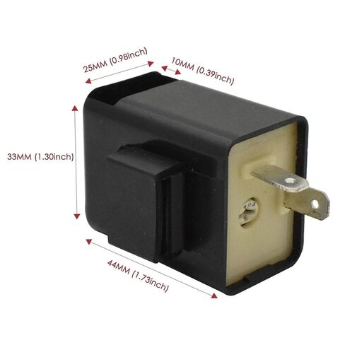 12V LED Turn Signal Flasher Relay, Adjustable Frequency, Waterproof Design with Sound, Universal Motorcycle Indicator (Black) in Saudi Arabia