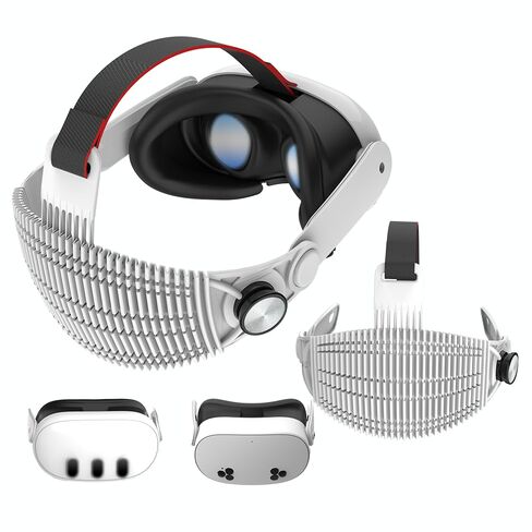 حزام رأس قابل للتعديل متوافق مع Meta Quest 3 / Quest 3S/ Quest 3S Xbox Edition - ملحق VR خفيف الوزن لتخفيف الضغط بشكل مريح، تصميم مسامي وصديق للاتكاء، أسود in Kuwait