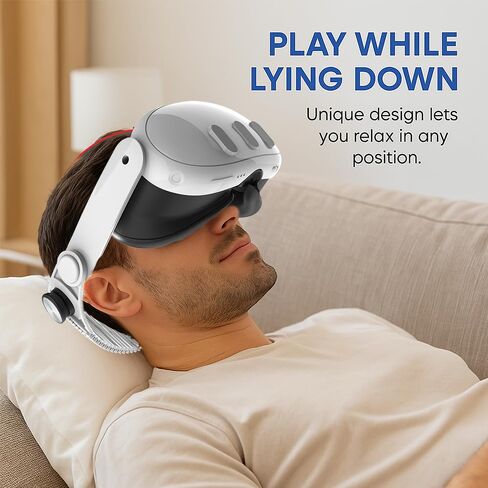 حزام رأس قابل للتعديل متوافق مع Meta Quest 3 / Quest 3S/ Quest 3S Xbox Edition - ملحق VR خفيف الوزن لتخفيف الضغط بشكل مريح، تصميم مسامي وصديق للاتكاء، أسود in Kuwait