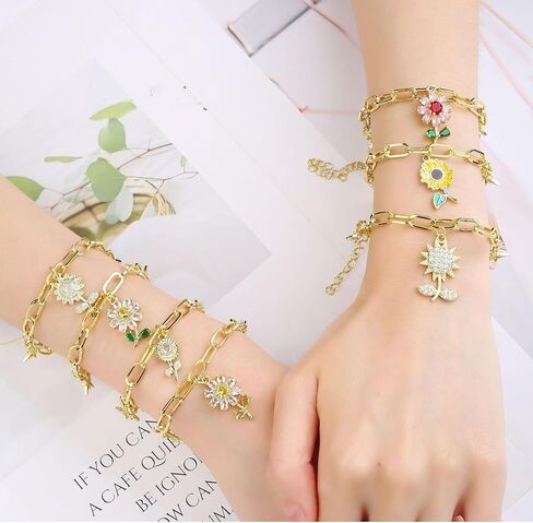 Tamkudoy Gold Charms Bracelet Necklace Making Kit- 419 PCS Jewelry Making Kit with Paperclip Bracelet Chain Necklace Kit, Charms Pendants, Jewelry Pliers, Jump Rings for Women DIY Crafts Supplies in Saudi Arabia
