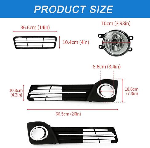 6Pcs Front Bumper Lower Grille Grill Compatible with 2012 2013 2014 Toyota Camry SE, Black Hood Mesh Grill, Front Bumper Upper Lower Grille & Fog Lights Cover Bezel, TO1036129,TO1200354 in Saudi Arabia