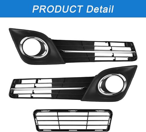 6Pcs Front Bumper Lower Grille Grill Compatible with 2012 2013 2014 Toyota Camry SE, Black Hood Mesh Grill, Front Bumper Upper Lower Grille & Fog Lights Cover Bezel, TO1036129,TO1200354 in Saudi Arabia