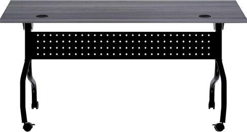 Lorell Flip Top Training Table, 23.6" x 60" x 29.5", Black Steel Base with Charcoal Melamine Top in Saudi Arabia