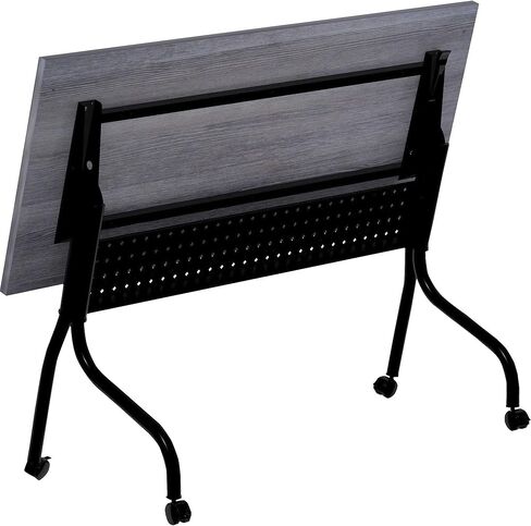 Lorell Flip Top Training Table, 23.6" x 60" x 29.5", Black Steel Base with Charcoal Melamine Top in Saudi Arabia