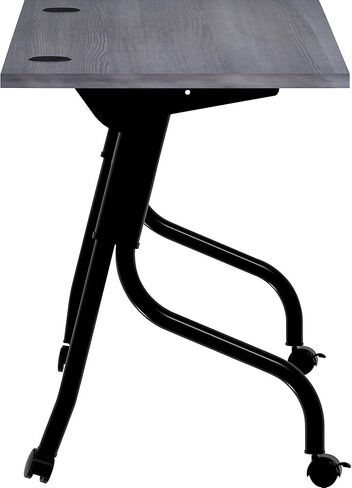 Lorell Flip Top Training Table, 23.6" x 60" x 29.5", Black Steel Base with Charcoal Melamine Top in Saudi Arabia