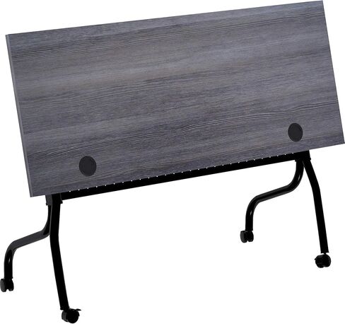 Lorell Flip Top Training Table, 23.6" x 60" x 29.5", Black Steel Base with Charcoal Melamine Top in Saudi Arabia