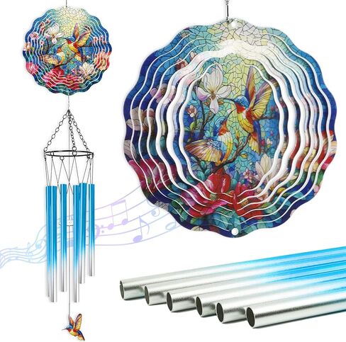 Rooster Hanging Wind Chime for Outside - Stainless Steel Wind Sculpture Chicken Wind Spinners Outdoor Farmhouse Art Ornaments with Card for Garden Yard Balcony Patio Lawn Decorations in Saudi Arabia