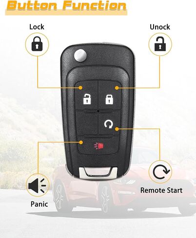 Flip Car Key Fob Replacement Fits for 2010-2019 GMC Terrain/14-18 Buick Encore/10-19 Equinox/16-19 Impala/12-17 Sonic OHT01060512, V2T01060512, 1 Pcs in Saudi Arabia