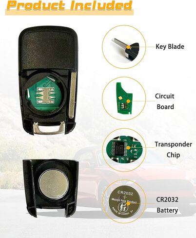 Flip Car Key Fob Replacement Fits for 2010-2019 GMC Terrain/14-18 Buick Encore/10-19 Equinox/16-19 Impala/12-17 Sonic OHT01060512, V2T01060512, 1 Pcs in Saudi Arabia