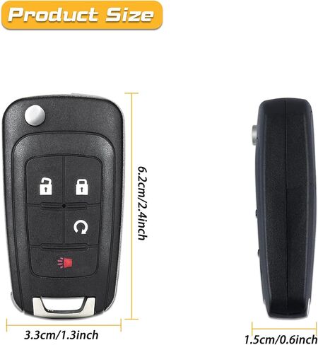 Flip Car Key Fob Replacement Fits for 2010-2019 GMC Terrain/14-18 Buick Encore/10-19 Equinox/16-19 Impala/12-17 Sonic OHT01060512, V2T01060512, 1 Pcs in Saudi Arabia