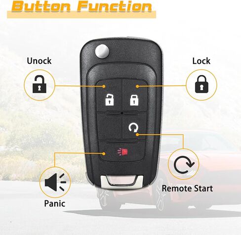 استبدال مفتاح السيارة القابل للطي يناسب 2010-2019 GMC Terrain/14-18 Buick Encore/10-19 Equinox/16-19 Impala/12-17 Sonic OHT01060512، V2T01060512، قطعة واحدة in Saudi Arabia